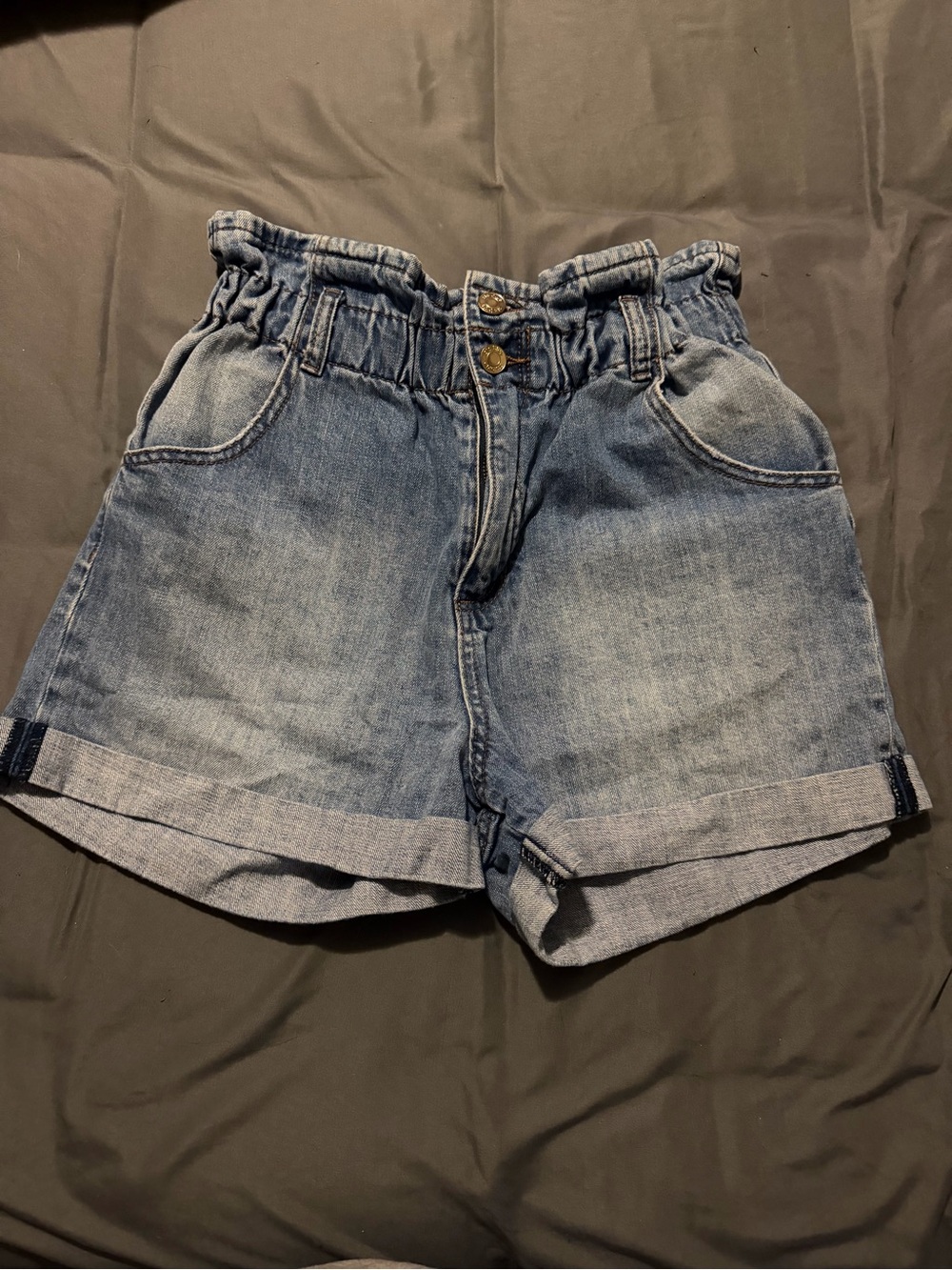 STS Blue High Waist Paperbag Denim Shorts Size 27 Blue Jean Shorts